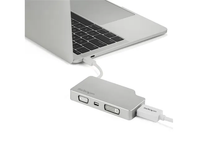 Aluminium A/v Reisadapter 4-in-1 Usb-c Naar Vga, Dvi, Hdmi Of Mdp 4k