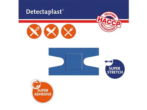 Detectaplast 8246 kneukel textielpleister elastisch blauw 50 stuks