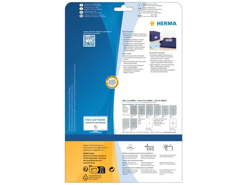 HERMA 4114 Zilver folie-etiketten A4 99,1x67,7mm Glossy 200 stuks