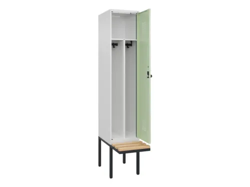 locker met bank,voor scheiding van kleding,HxBxD 2120x400x815mm,1vak