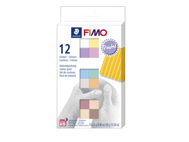 Klei Fimo soft colour pak à 12 pastel kleuren | ArtSupplyShop.nl