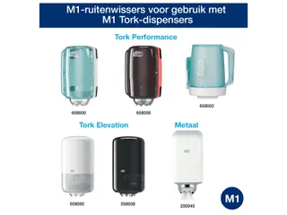 Poetspapier Tork Wiping mini rol M1 1 laags centerfeed wit 100130 - 3