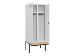 locker met bank,voor scheiding van kleding,HxBxD 2120x800x815mm,2vak