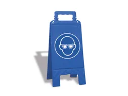 Gebodsbord,Oogbescherming Dragen,Vloeropsteller,Kunststof,Blauw