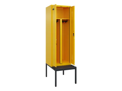 PBM-locker met bank,HxBxD 2120x600x815mm,2vak,vak B 300mm