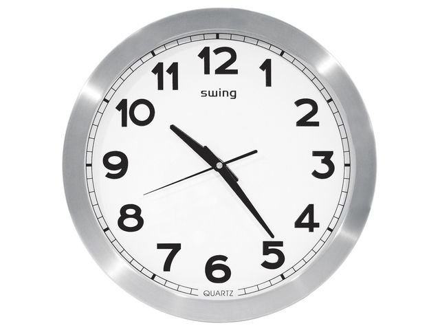 Reloj Pared Swing Aluminio 35Cm Diame
