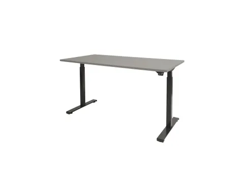 Dextro Basic Zit-sta Bureau Elektrisch 140x80 Grijs 25mm Zwart