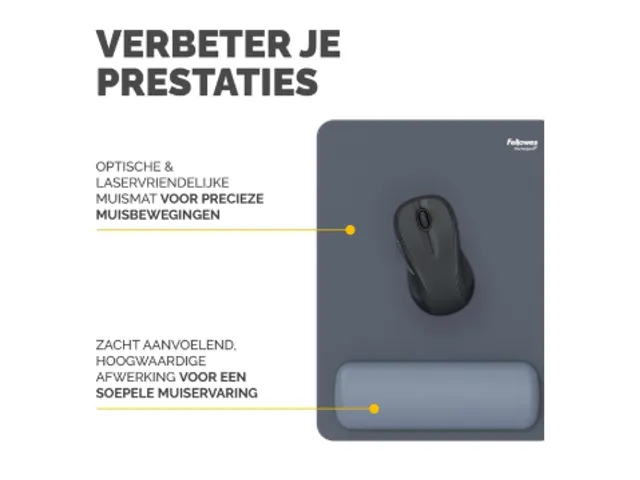 Muismat met polssteun Fellowes Breyta XL blauw 21x28cm