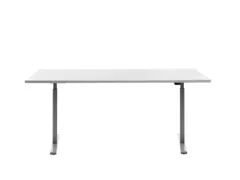 Elektrisch ihv bureau,HxBxD 700-1200x1800x800mm,blad wit,T-voet grijs