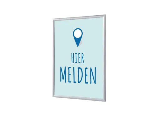 Kliklijst A1 complete set met print "Hier melden" Blauw