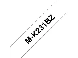 Labeltape Brother P-touch M-K231 ongelamineerd 12mm zwart op wit