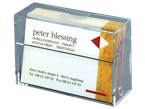 Visitekaartbox Sigel VA110 voor 100 kaarten 86x56mm acryl glashelder