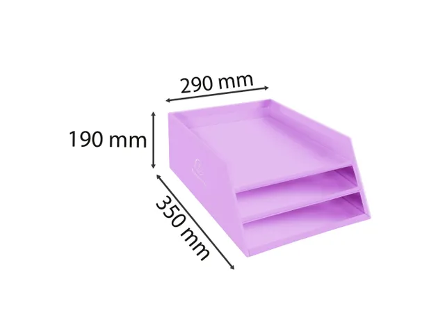 Kartonnen postmand m et 3 niveaus mauve