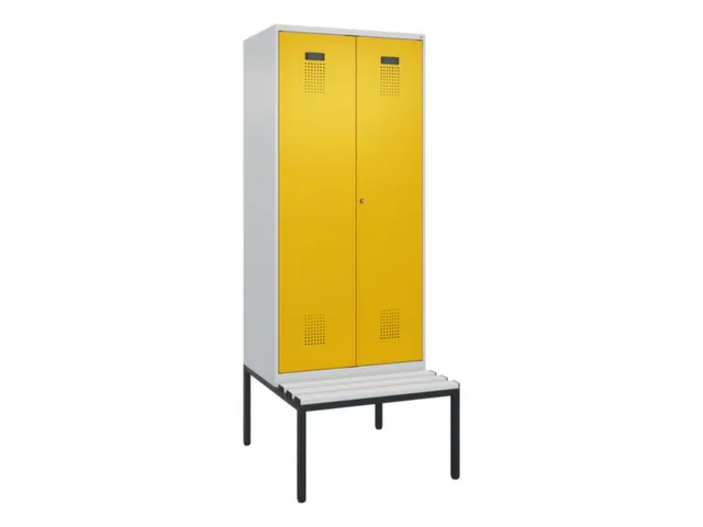 locker met bank,voor scheiding van kleding,HxBxD 2120x800x815mm,2vak