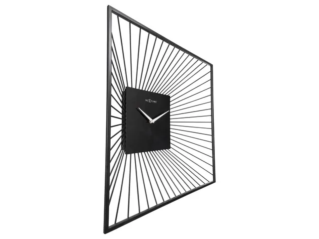 Wandklok Nextime 45x45x15 zwart metaal Vasco Square