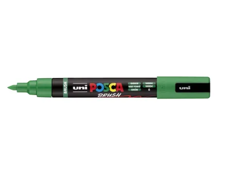 Paintmarker Uni POSCA PC-5BR brushpunt M donkergroen