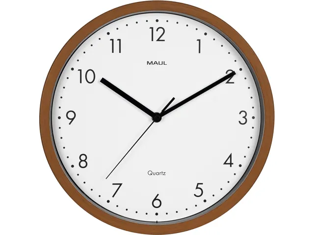 wandklok Grain quartz 31 cm kunststof donker hout