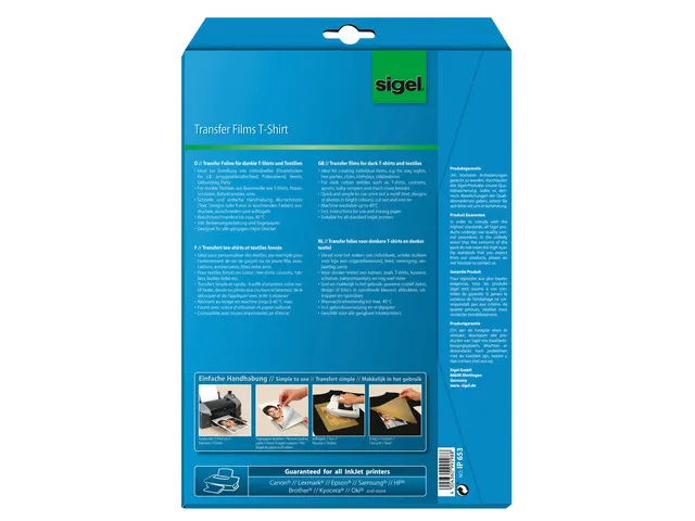 inkjetfolie A4 Transfer blanco 6 vel voor donkere kleding/textiel