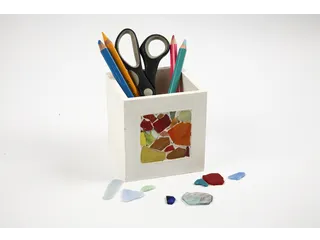 Pennenbakje met fotoframe Creativ Company 10x10x10cm hout - 6
