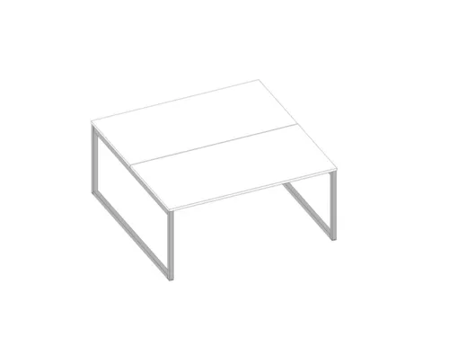 benchtafel,HxBxD 730x1600x1600mm,blad wit,sledeframe aluminium