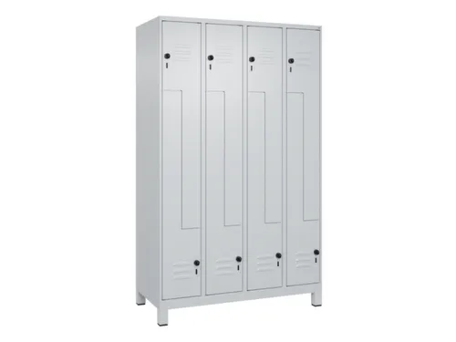 Z-garderobekast,HxBxD 1950x1200x500mm,vak B 150/300mm,draaigrendel