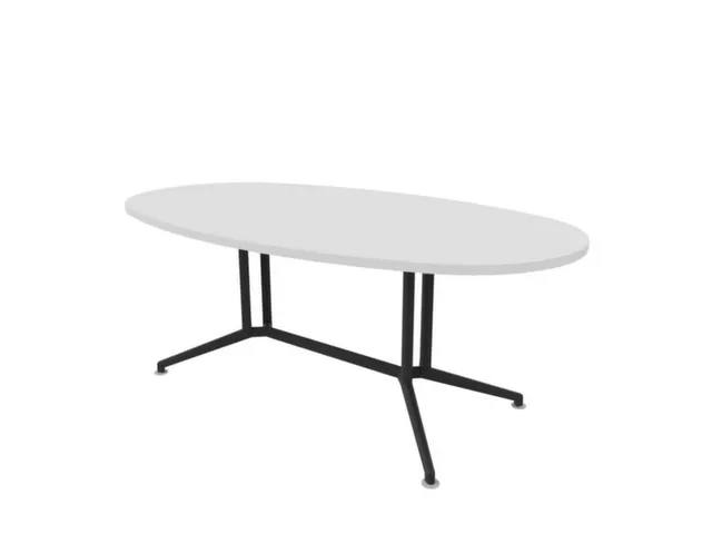 vergadertafel,HxBxD 740x2000x1100mm,ovaal,V-vormonderstel donkergrijs