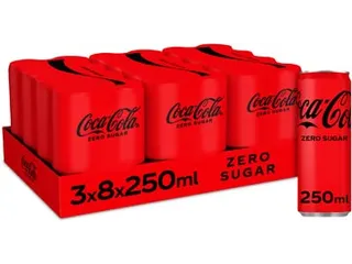 Coca-Cola Zero frisdrank, 25 cl sleek blik, pak van 24 stuks - 2