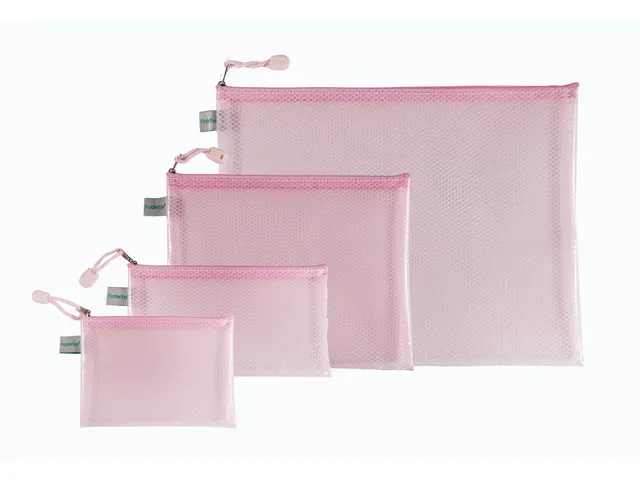 Pochette zip Foldersys EVA A4 rose pastel