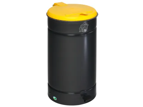 afvalverzamelaar,1x70l,HxØ 700x450mm,klemring,romp staal RAL7021