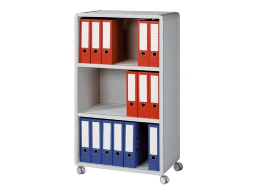 transportwagen,HxBxD 1240x651x330mm,3vakken,2niveaus,3 OH,romp grijs
