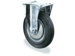 bokwiel,draagverm. 100kg,massief rubber-banden,ØxB 125x37mm,rollager