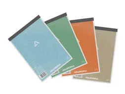Schrijfblok Aurora A5 lijn 100 vel 60gr assorti