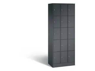 lockerkast,HxBxD 1950x680x480mm,3x5vakken,romp RAL7021,front RAL7021 - 1