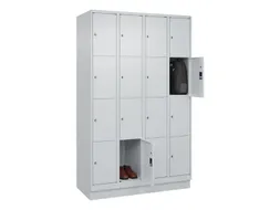 lockerkast,HxBxD 1950x1200x500mm,4x4vakken,vak B 300mm,cil.-slot