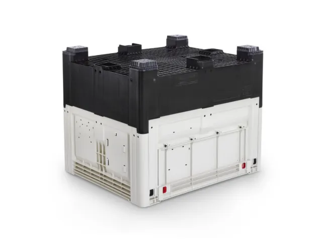 Palletbox,HxLxB 973x1200x800mm,695l,PE,zwart/ivoorkleurig