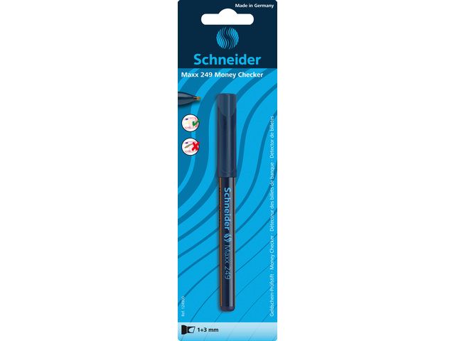 money checker Schneider Maxx 249 Valsgelddetector pen op blister | ValsgelddetectorShop.nl