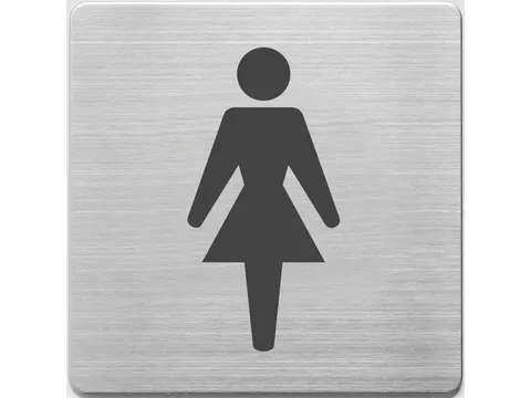 Pictogram Alco RVS 90x90x1mm - WC dames -