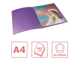 Colour'Breeze ringmap, 4 ringen, PP, ft A4, met soepele kaft Lavendel