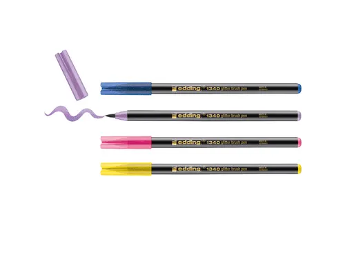 Brushpen edding 1340 glitter assorti set à 4 stuks
