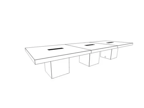 Vergadertafel 73x420x140cm Frame Kubusvormig Noten