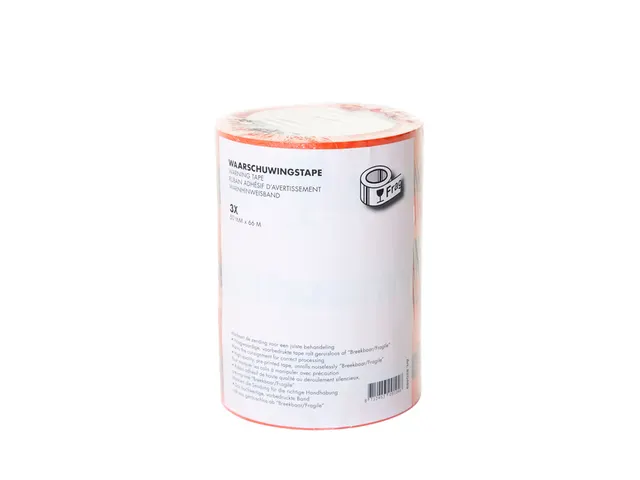 Waarschuwingstape IEZZY breekbaar 50mmx66m oranje/zwart