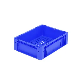 Euronorm Stapelkrat 400x300x120mm Wand Gesloten/bodem Open Blauw 11l - 1