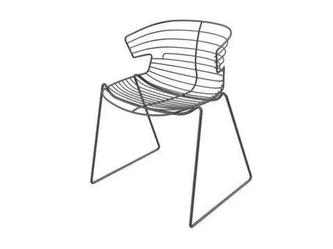 Outdoor Bezoekersstoel Draad-Zitschaal Sledepoten Antraciet Gelakt