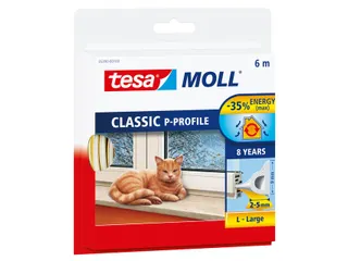 Tochtstrip Tesa Moll 05390 P profiel 9mmx6m wit - 1