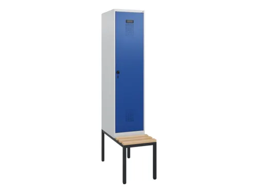 locker met bank,HxBxD 1950x400x815mm,1vak,vak B 400mm,draaigrendel