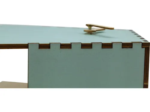 Tafelklok NeXtime Rocky 19.5x18x8.8 cm hout turquoise
