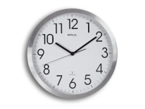 Wandklok MAUL Move RC Ø40cmxx4.5cm aluminium/wit incl.batterij