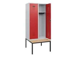 locker met bank,HxBxD 1950x800x815mm,2vak,vak B 400mm,cilinderslot - 1