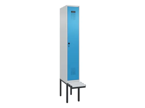 locker met bank,HxBxD 2120x300x815mm,1vak,vak B 300mm,draaigrendel