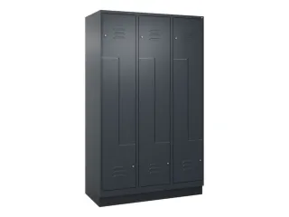 Z-garderobekast,HxBxD 1950x1200x500mm,vak B 200/400mm,cil.-slot,sokkel - 1